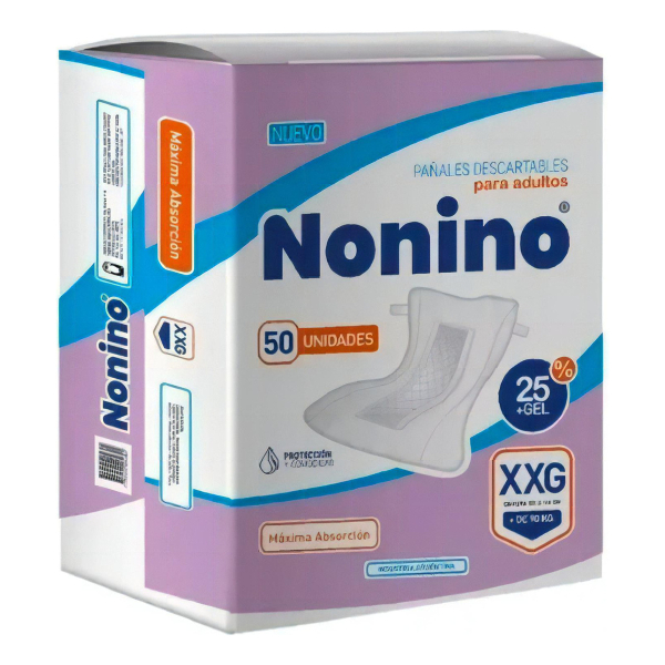Nonino Pañal Adulto Recto Xxg 50 X Unidades Descartables