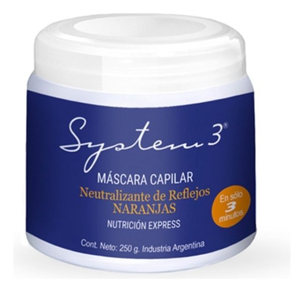 Máscara Capilar Neutralizante Reflejos Naranjas 250g System3