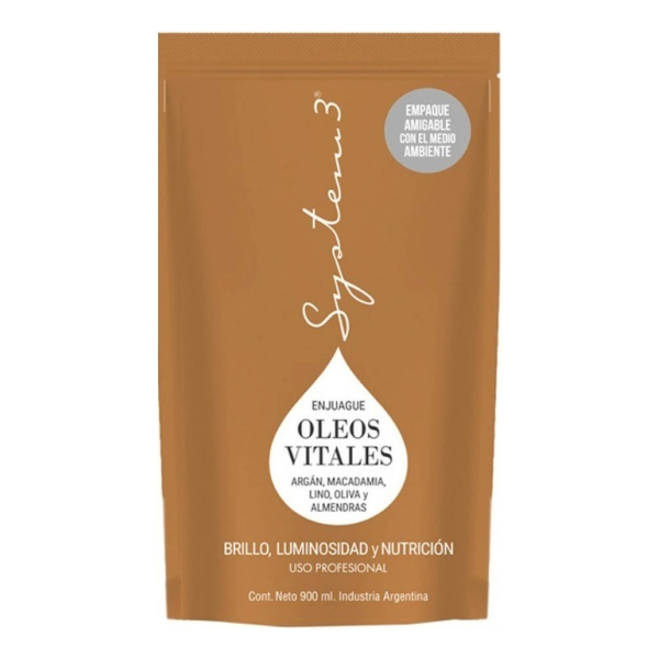 Acondicionador Enjuague Óleos Vitales Refill System 3 900ml