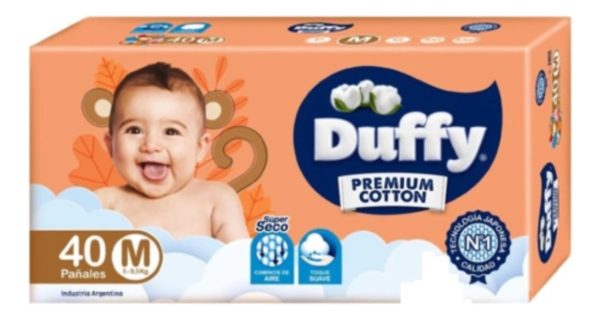 Pañales Bebes Duffy Cotton Premium Hiper Pack Talle M X 40u