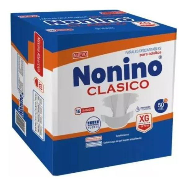 Nonino Clasico Elastizado Talle Xg X16 Pañales Descartables