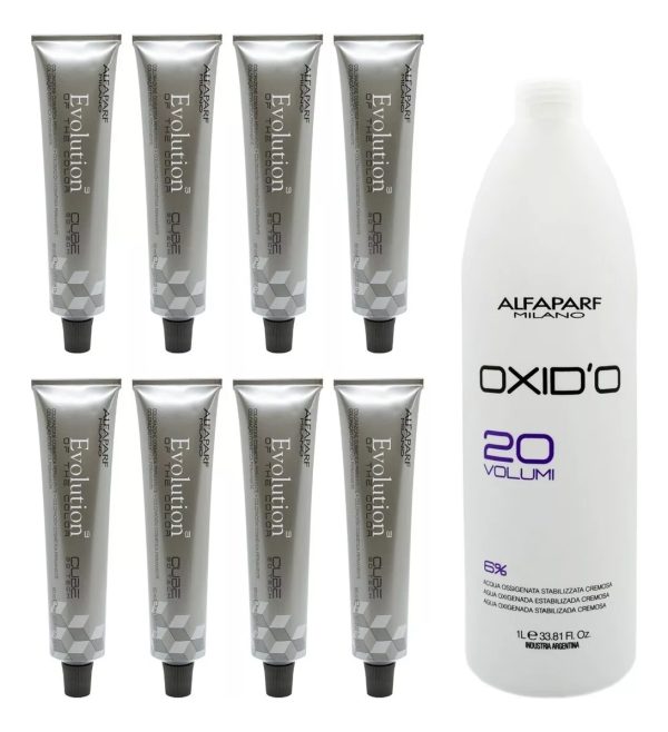 Alfaparf Evolution Kit X8 Tinturas + Oxidante 1lt A Elección