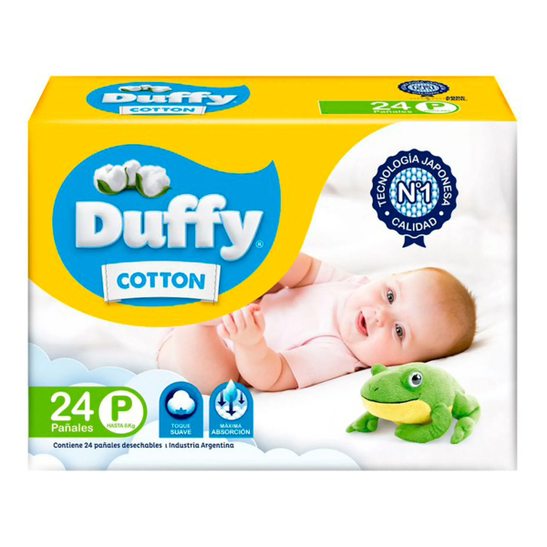 Pañales Para Bebés Duffy Cotton Mega Pack Talle P X 24 Uni