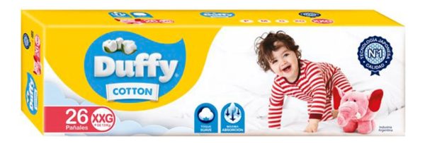 Pañales Duffy Cotton Talle Xxg Extra Grande Hiper Pack 26u