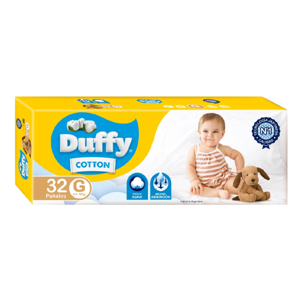 Pañales Para Bebes Duffy Cotton Hiper Pack Talle G X 32 Uni