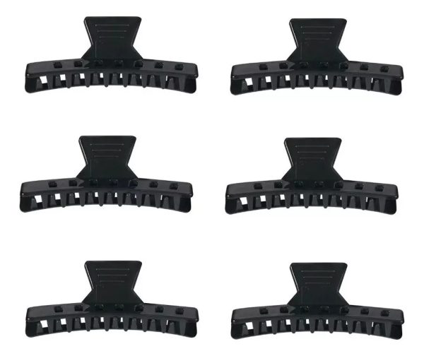 6 Pinzas Broches Grapas Grandes Eurostil Peluqueria 50081/50