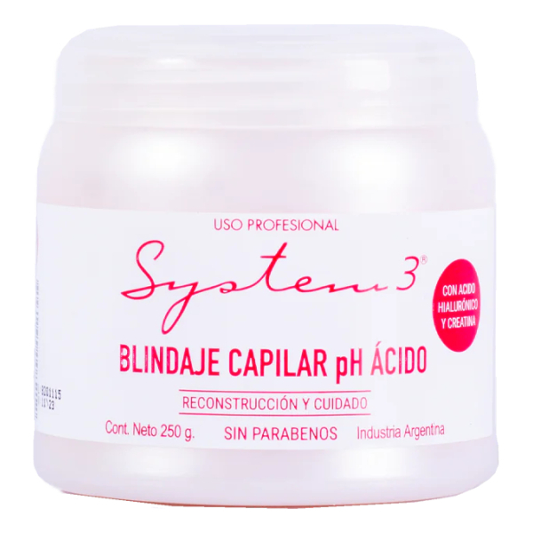 Mask Reconstrucción Blindaje Capilar Ph Acido 250g System 3