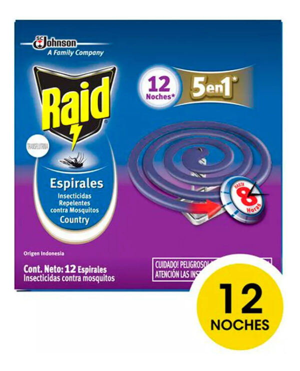 Espirales Raid Country X Caja De 12 Espirales Repelente