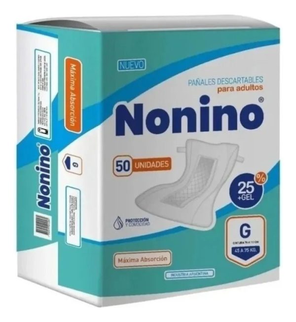 Pañales Descartables Para Adulto Nonino Grande Recto 50 Uni