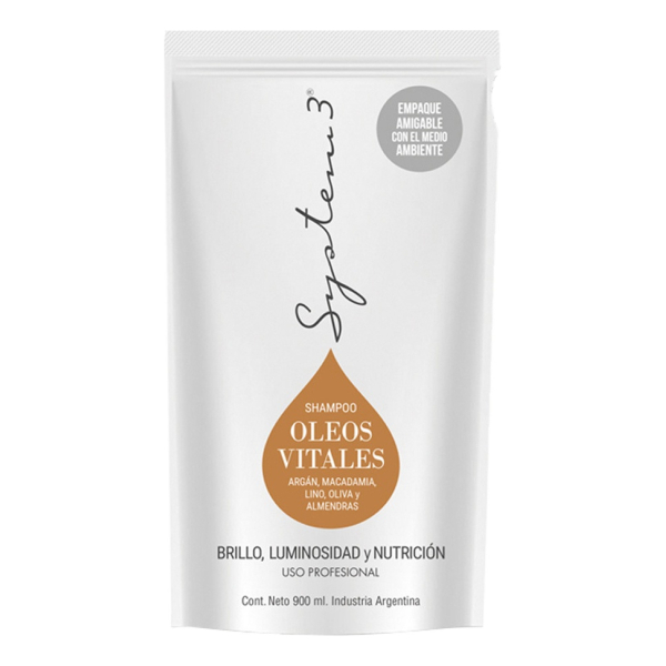 Shampoo System 3 Oleos Vitales Doy Pack X 900ml Refill