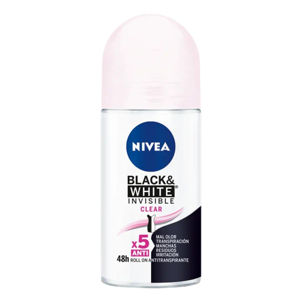 Antitranspirante Roll On Invisible Clear Nivea B&w 50ml/52gr