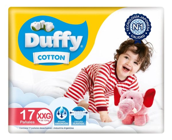 Pañales Para Bebé Duffy Cotton Mega Pack Talle Xxg X 17 Uni