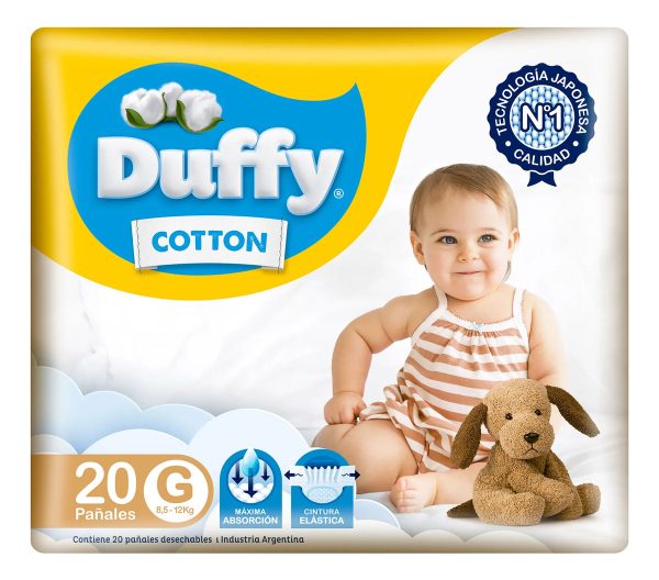 Pañales Para Bebés Duffy Cotton Mega Pack Talle G X 20 Uni