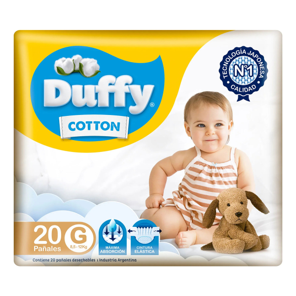 Pañales Para Bebés Duffy Cotton Mega Pack Talle G X 20 Uni