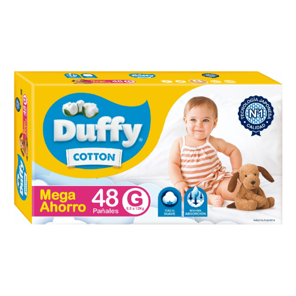 Pañales Para Bebés Duffy Cotton Mega Ahorro Talle G X 48 Uni