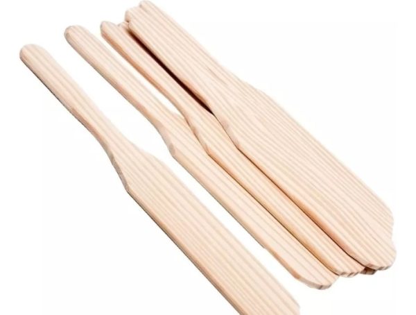 Espátula Grande De Madera Depilación Cera Biobellus