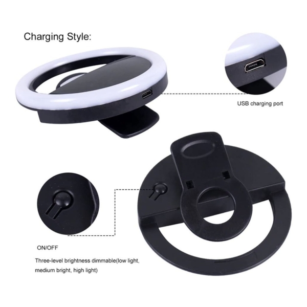 Aro De Luz Led Celular Selfies Tablet Usb Anillo 8.5cm - Image 6