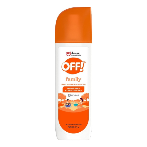 Off Spray Family Repelente Mosquitos Con Aloe Vera 177ml 3hs