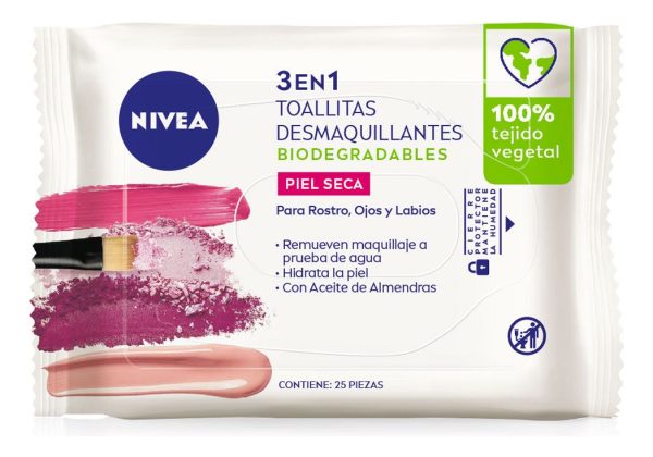 Toallitas Desmaquillantes Nivea Suaves Piel Seca X 25 U
