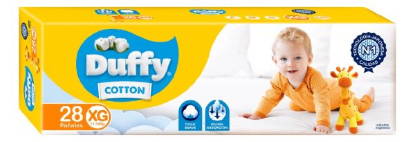 Pañales Bebes Duffy Cotton Hiper Pack Talle Xg X 28 Unidades