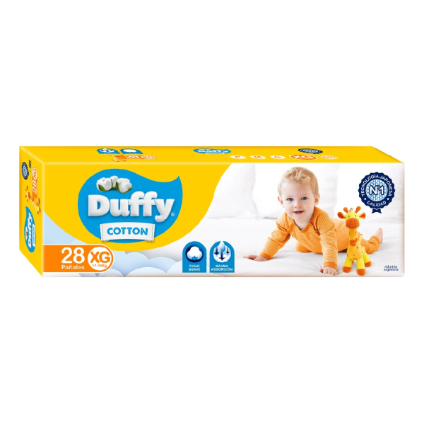 Pañales Bebes Duffy Cotton Hiper Pack Talle Xg X 28 Unidades