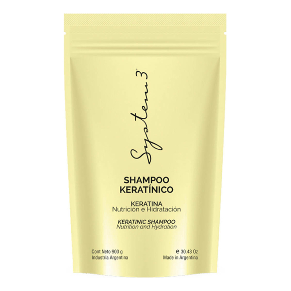System 3 Shampoo Keratínico Doypack Nutrición 900g Repuesto