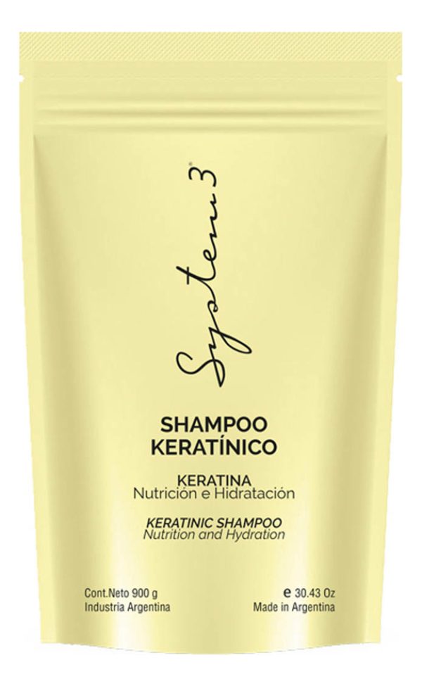 System 3 Shampoo Keratínico Doypack Nutrición 900g Repuesto