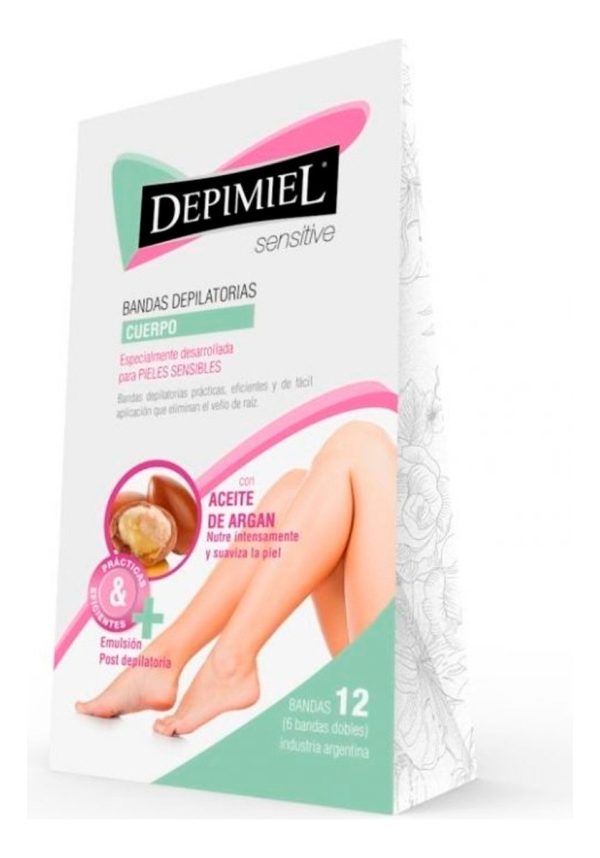 Bandas Depilatorias Corporal Sensitive Depimiel X 12 Uni