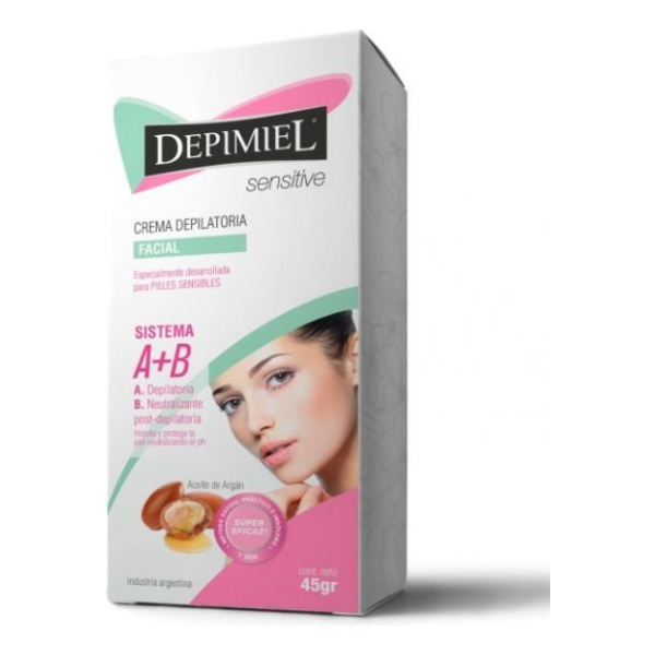 Crema Depilatoria Facial Piel Sensible A + B Depimiel X45gr