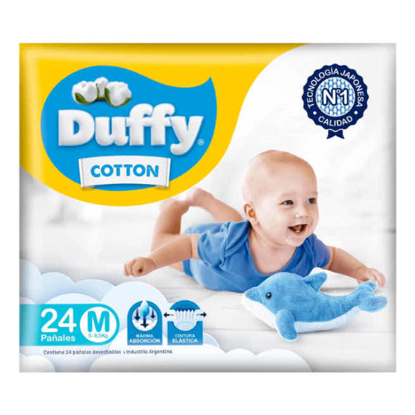Pañales Para Bebés Duffy Cotton Mega Pack Talle M X 24 Uni