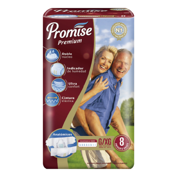 Pañales Para Adultos Promise Premium Talle G/xg X 8u Unisex