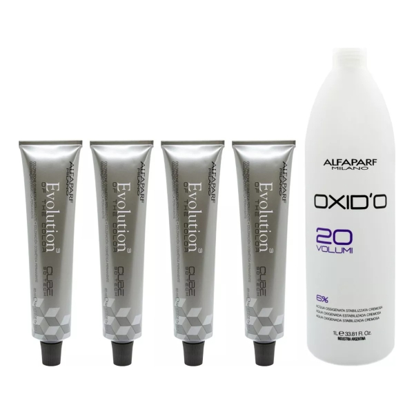 Kit Alfaparf Oxidante 20 Vol X 1l + 4 Tinturas A Elección