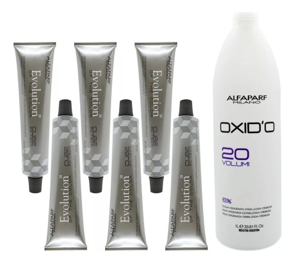 Kit Alfaparf Oxidante 1lt A Elección + 6 Tinturas A Elección