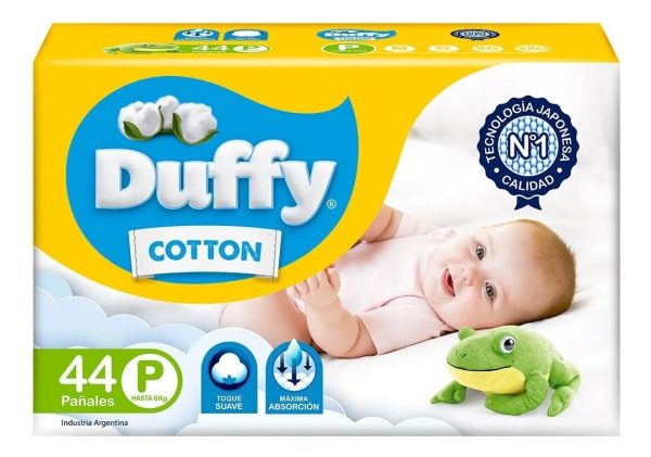 Pañales Bebé Duffy Cotton Hiper Pack Talle P X 40 Uni