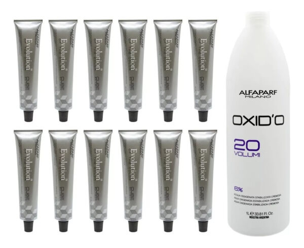 Alfaparf Evolution Kit X12 Tinturas + Oxidante 1000ml