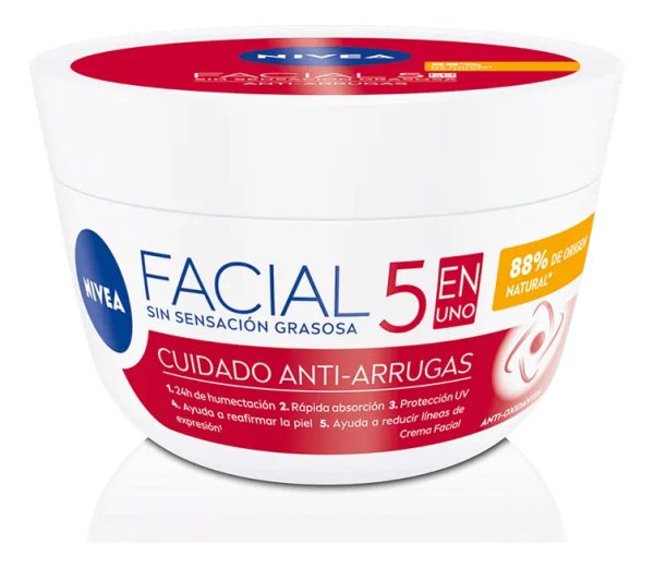 Nivea 5 En 1 Crema Facial Limpieza Cuidado Antiarrugas 100ml