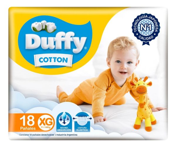 Pañales Para Bebés Duffy Cotton Mega Pack Talle Xg X 18 Uni