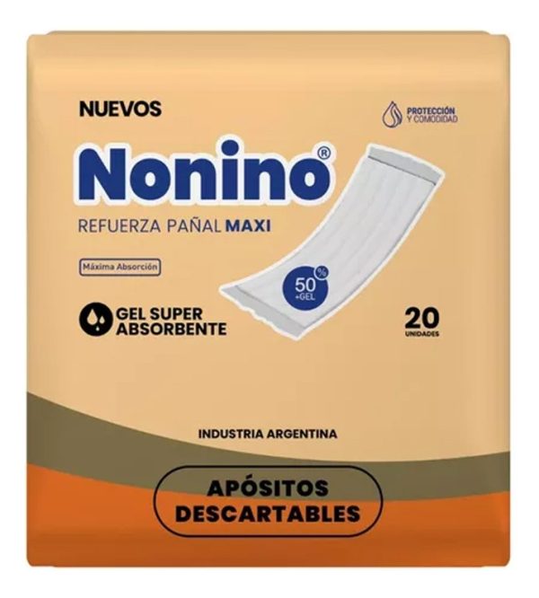 Apósitos Nonino Refuerza Pañal Maxi Gel Absorbente X20u