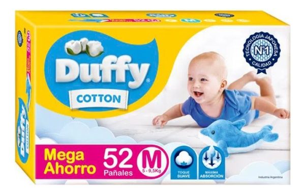 Pañales Para Bebés Duffy Cotton Mega Ahorro Talle M X 52 Uni