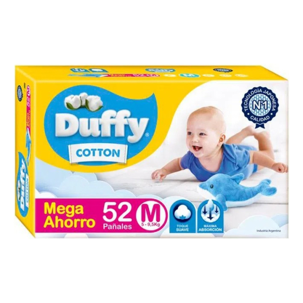 Pañales Para Bebés Duffy Cotton Mega Ahorro Talle M X 52 Uni