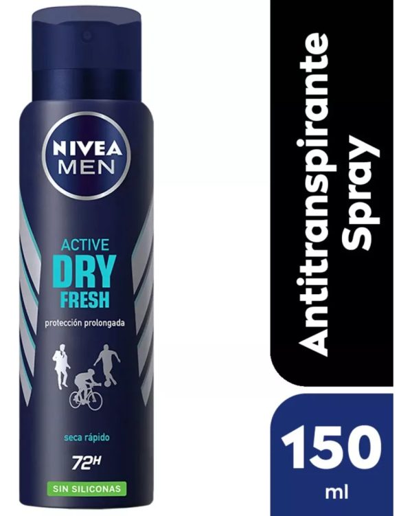 Nivea Spray Men Active Dry Fresh 72hs X 150ml/90gr - Image 2