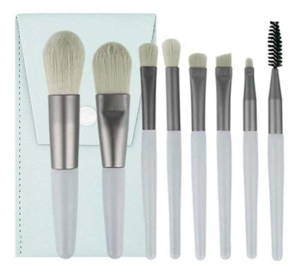 Set 8 Brochas Maquillaje Mini Travel Con Estuche