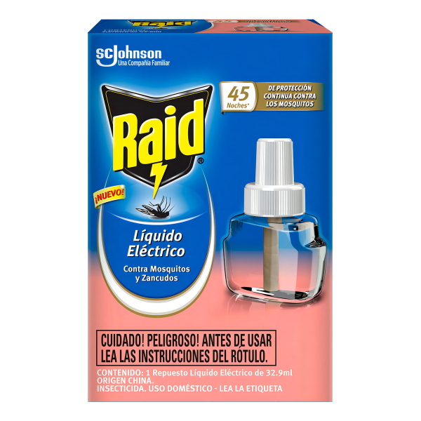Raid Repuesto Liquido Electrico Con Frangancia 45 Noches