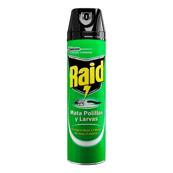 Insecticida Antipolillas Y Larvas 360cc/204gr Raid Aerosol