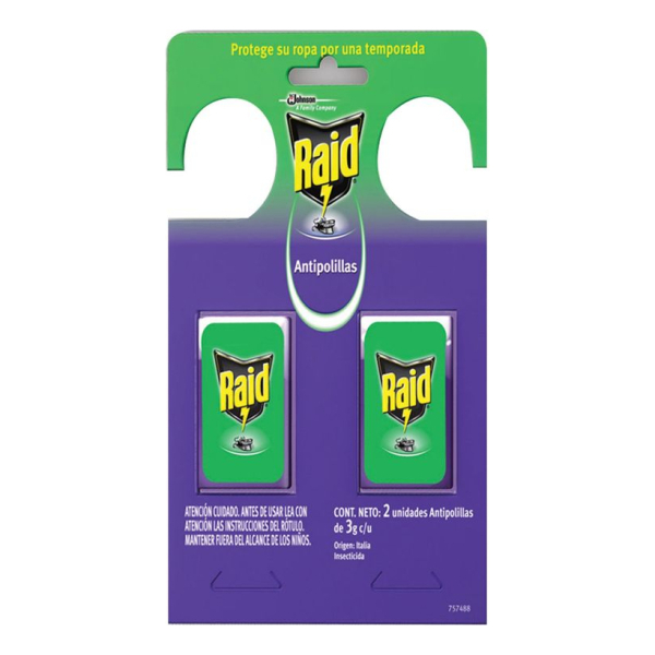 Raid Anti Polillas Percha Lavanda X 2 Unidades 3gr