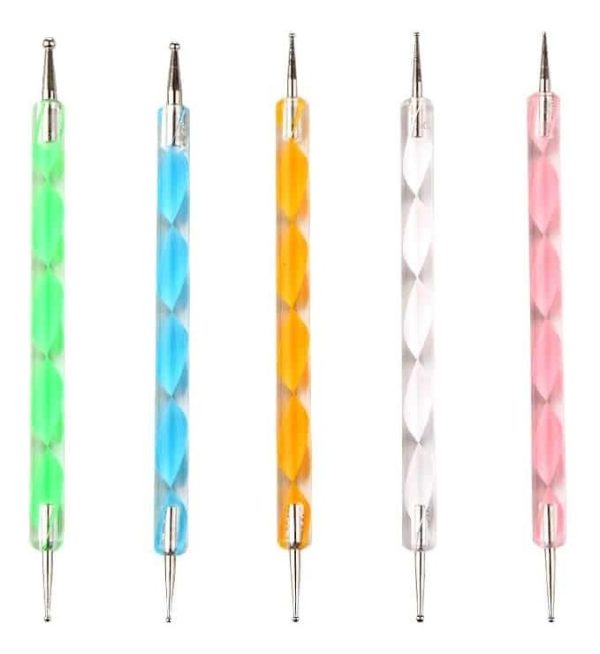 Set De 5 Pinceles Dotting Pen Decoración De Uñas