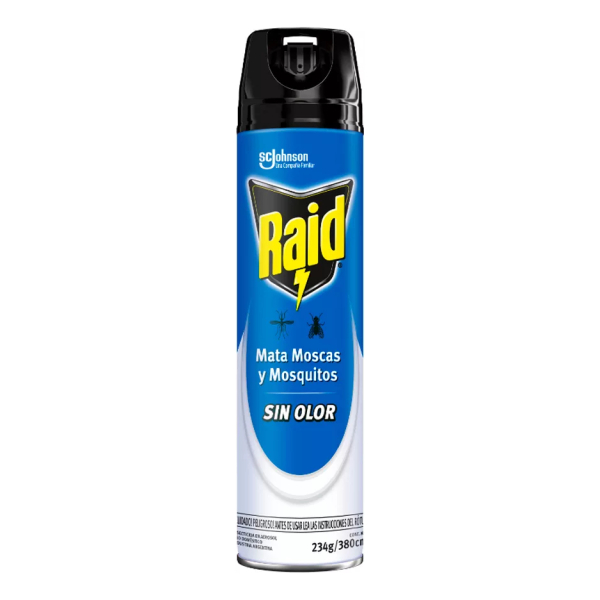 Insecticida Raid Mata Moscas Y Mosquitos Sin Olor 380ml/234g