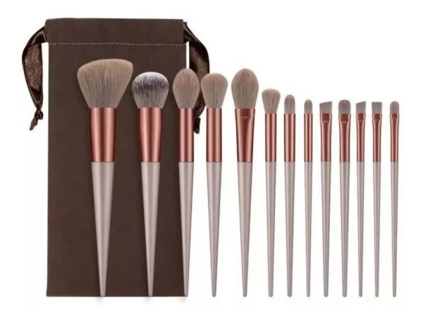 Set X13 Brochas Y Pinceles Maquillaje Estuche - Image 3