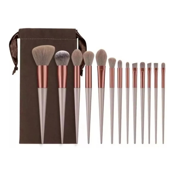 Set X13 Brochas Y Pinceles Maquillaje Estuche - Image 3
