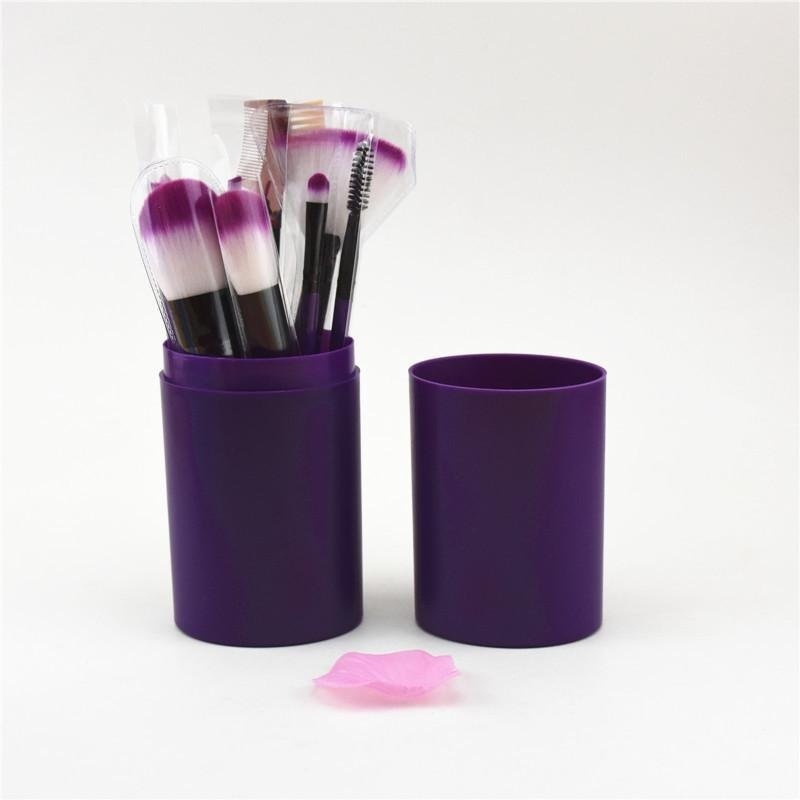 Set 12 Brochas Maquillaje Con Estuche Tubo - Image 3